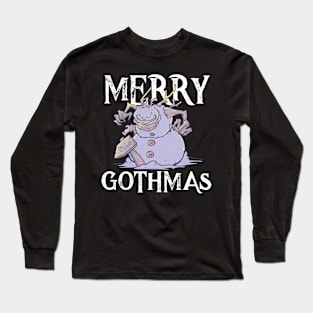 Pastel Goth Snowman Kawaii Gothic  Eboy Egirl Christmas Gift Long Sleeve T-Shirt